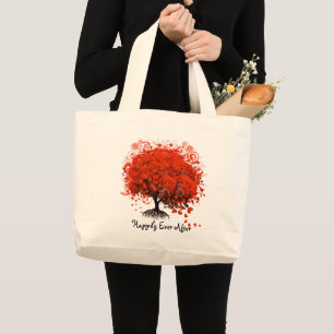 Red Heart Löv Träd Honeymoon Beach Bag Jumbo Tygkasse