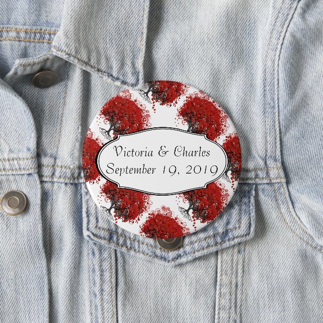 Red Heart Löv Träd Knapp (In Situ)