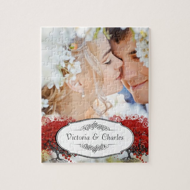 Red Heart Löv Träd Pussel (Vertikal)