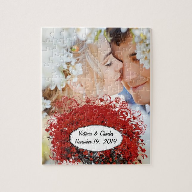 Red Heart Löv Träd Pussel (Vertikal)