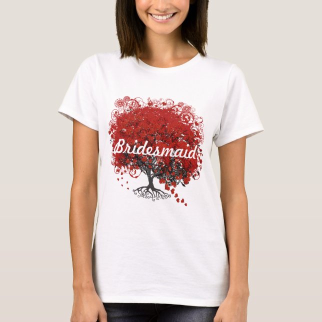 Red Heart Löv Träd Tee Shirt (Framsida)