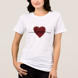 Red Heart Love Design Minimal Romantic Valentine T Shirt