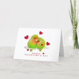 Red Heart Lovebird Valentine Day Cards Helgkort