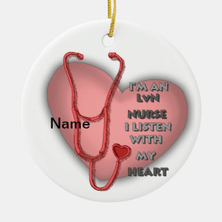 Red Heart LVN Nurse Julgransprydnad Keramik