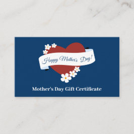 Red Heart Lycklig Mors dag Gift Certificate Lojalitetskort