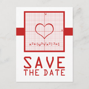 Red Heart Math Graph Spara datumvykortet Meddelande Vykort