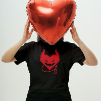 Red Heart med djävulen horn och svan