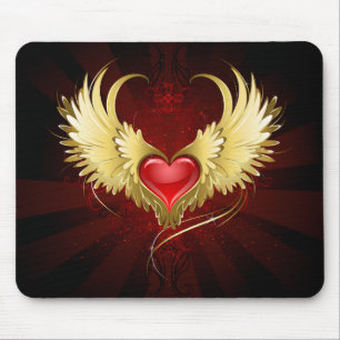 Red Heart med Golden Vingar Musmatta