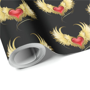 Red Heart med Golden Vingar Presentpapper