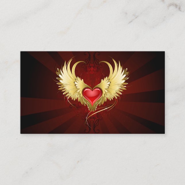 Red Heart med Golden Vingar Rådkort (Framsida)