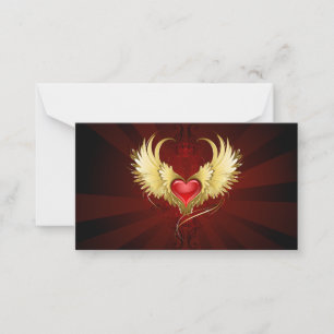Red Heart med Golden Vingar Rådkort