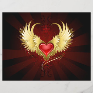 Red Heart med Golden Vingar Reklamblad
