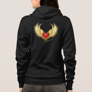 Red Heart med Golden Vingar T Shirt