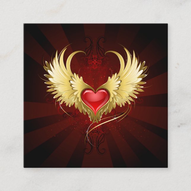 Red Heart med Golden Vingar Tilläggskort (Framsida)