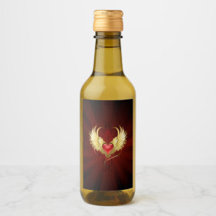 Red Heart med Golden Vingar Vinetikett