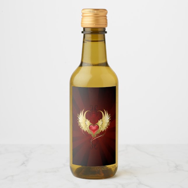 Red Heart med Golden Vingar Vinetikett (Framsida)