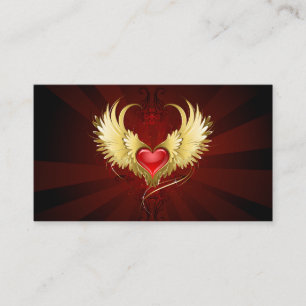 Red Heart med Golden Vingar Visitkort