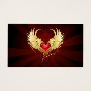 Red Heart med Golden Vingar Visitkort
