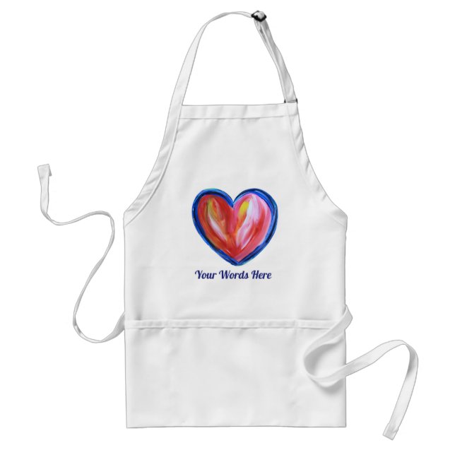 Red Heart med Hope Art Anpassningsbar Apron Förkläde (Framsidan)