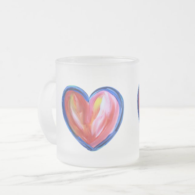 Red Heart med Hope Art Anpassningsbar Kaffe koppar (Framsida vänster)