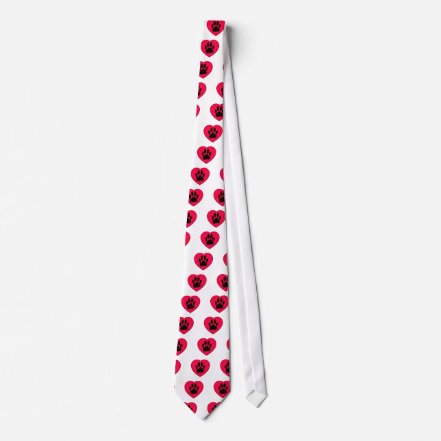 Red Heart med Hund Paw Print Slips (Framsida)