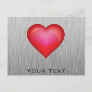 Red Heart; metall-look Vykort