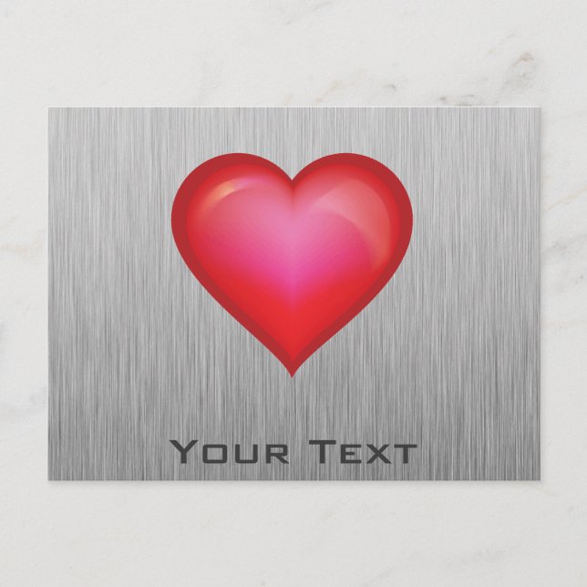 Red Heart; metall-look Vykort (Framsida)