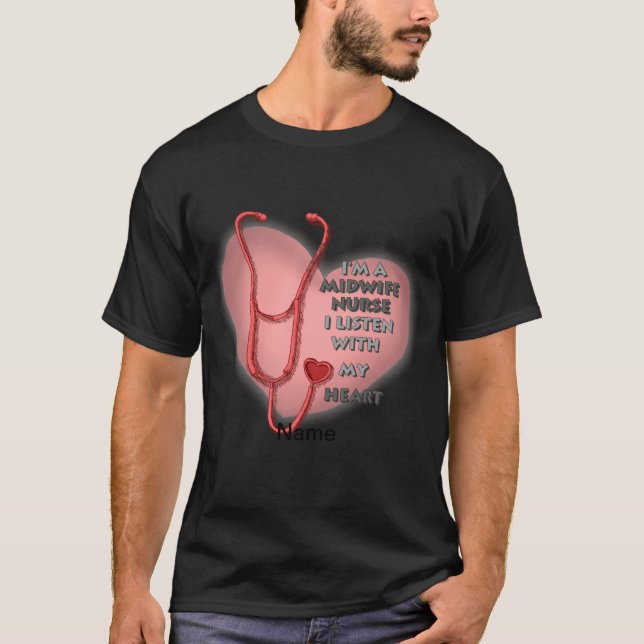 Red Heart Midfru Nurse T Shirt (Framsida)