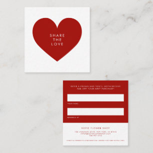 Red Heart Minimalist  för Kärlek Business Rabattkort
