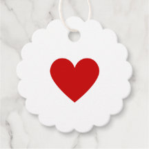 Red Heart Modern Minimalist Simple Cute Scalloped