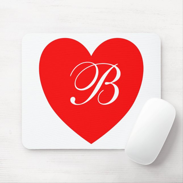 Red Heart Monogram Mousepad Musmatta (Med mus)