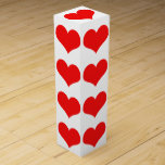 Red Heart Mönster Bröllop Valentine Birthdays Presentask För Vinflaska<br><div class="desc">Tryckt med sött rött hjärta!</div>
