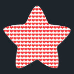 Red Heart Mönster Bröllop Valentine Birthdays Stjärnformat Klistermärke<br><div class="desc">Tryckt med sött rött hjärta!</div>