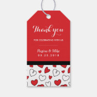 Red Heart Mönster Kärlek Doodles Bröllop Gift Märk