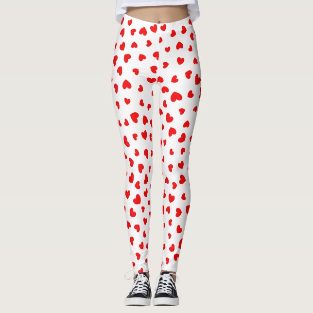 Red Heart Mönster Leggings (Framsida)