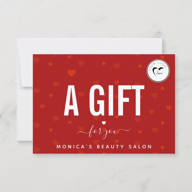 Red Heart Mönster & Logotyp Valentine Day Romantic (Framsida)