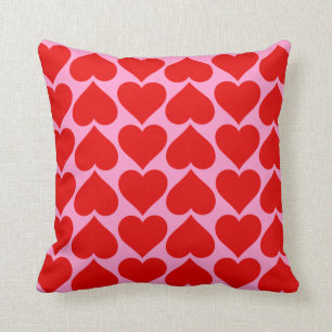 Red Heart Mönster på Rosa Valentine Anpassningsb Kudde