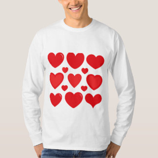 Red Heart Mönster - Romantic Valentine Day T-Shi T Shirt