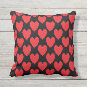 Red Heart Mönster Valentine Day Bröllop Gift Kudde
