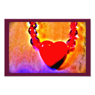 Red Heart Necklace Fototryck