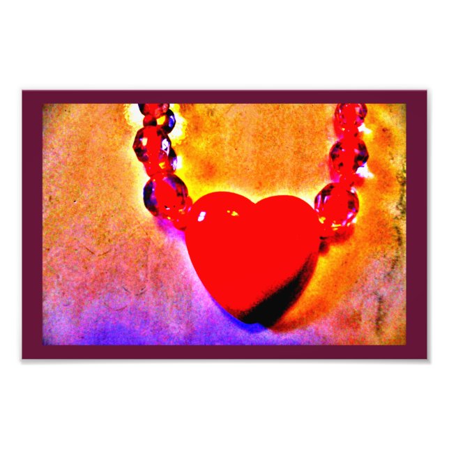 Red Heart Necklace Fototryck (Framsidan)