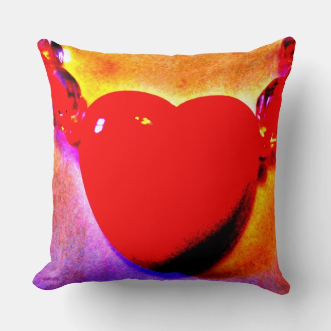 Red Heart Necklace Kudde (Framsida)
