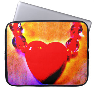 Red Heart Necklace Laptop Fodral