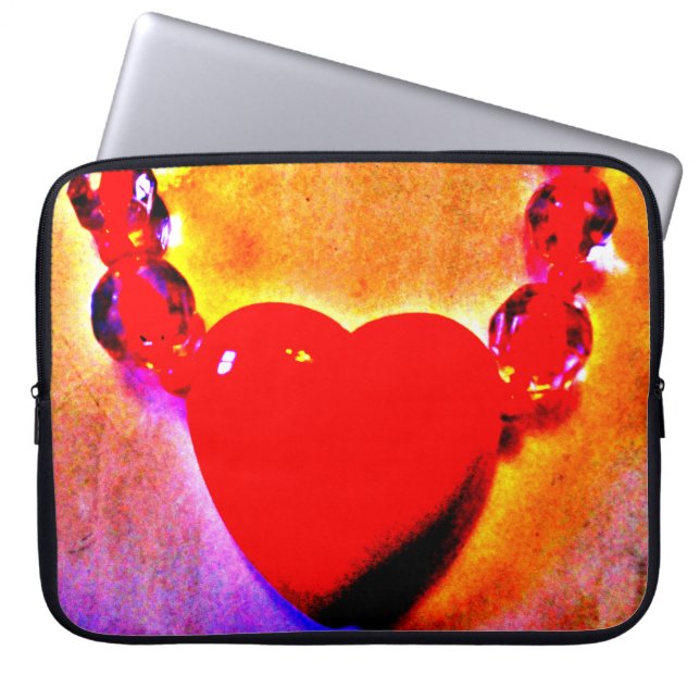 Red Heart Necklace Laptop Fodral (Framsidan)