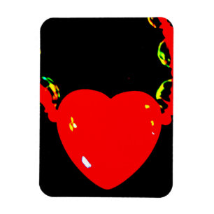 Red Heart Necklace Spara datum 8 Magnet