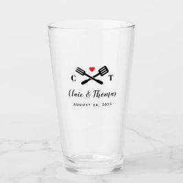 Red Heart och BBQ Verktyg Peles Bröllop Glaskopp