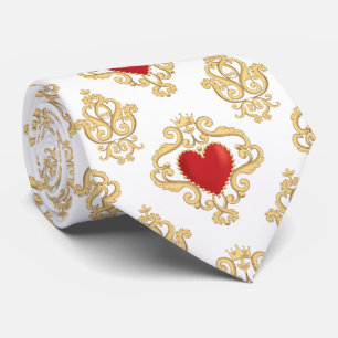 Red Heart och Guld Swirl Slips