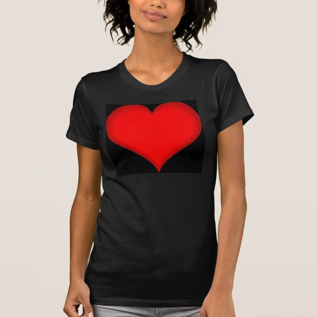 red_heart_on_black_field t-shirt (Framsida)