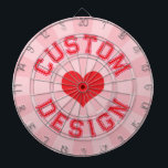 Red Heart på Pastel Rosa Färg med röd text Darttavla<br><div class="desc">Red Heart på Pastel Rosa Färg med din Red Anpassningsbar Text Dart Board - Anpassa övertext och grund till din belåtenhet!</div>