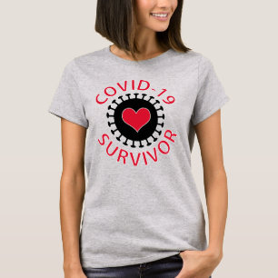 Red Heart Pandemic Coronavirus Covid- 19 Survivor T Shirt